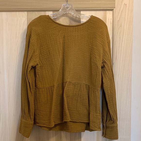 Madewell Tops - Madewell Textured Mustard Blouse